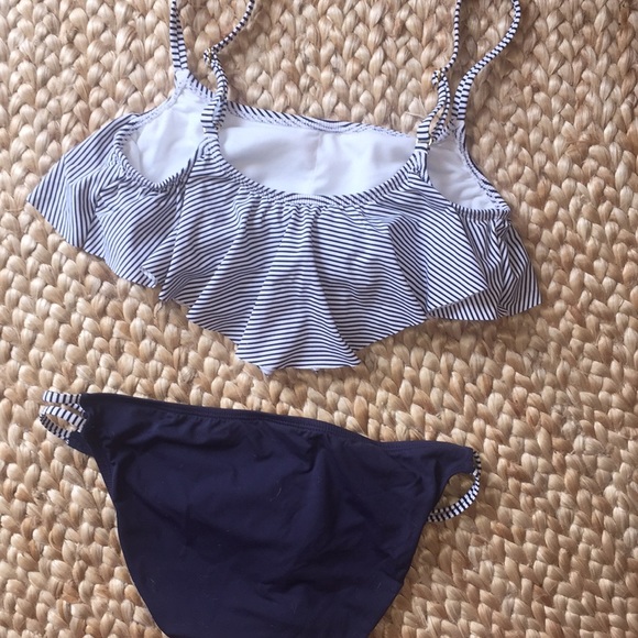Swim Navy And White Stripped Bikini Set Poshmark